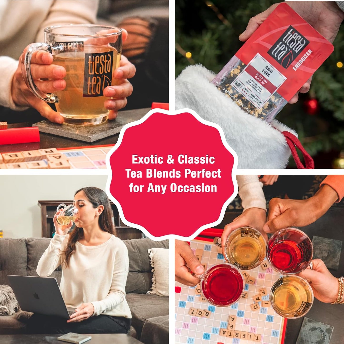 Tiesta Tea - Chai Love, Loose Leaf, Spiced Chai Black Tea, Premium Blend | High Caffeinated, Make Hot or Iced &amp; Brews Up to 50 Cups, 4 Ounce Refillable Tin