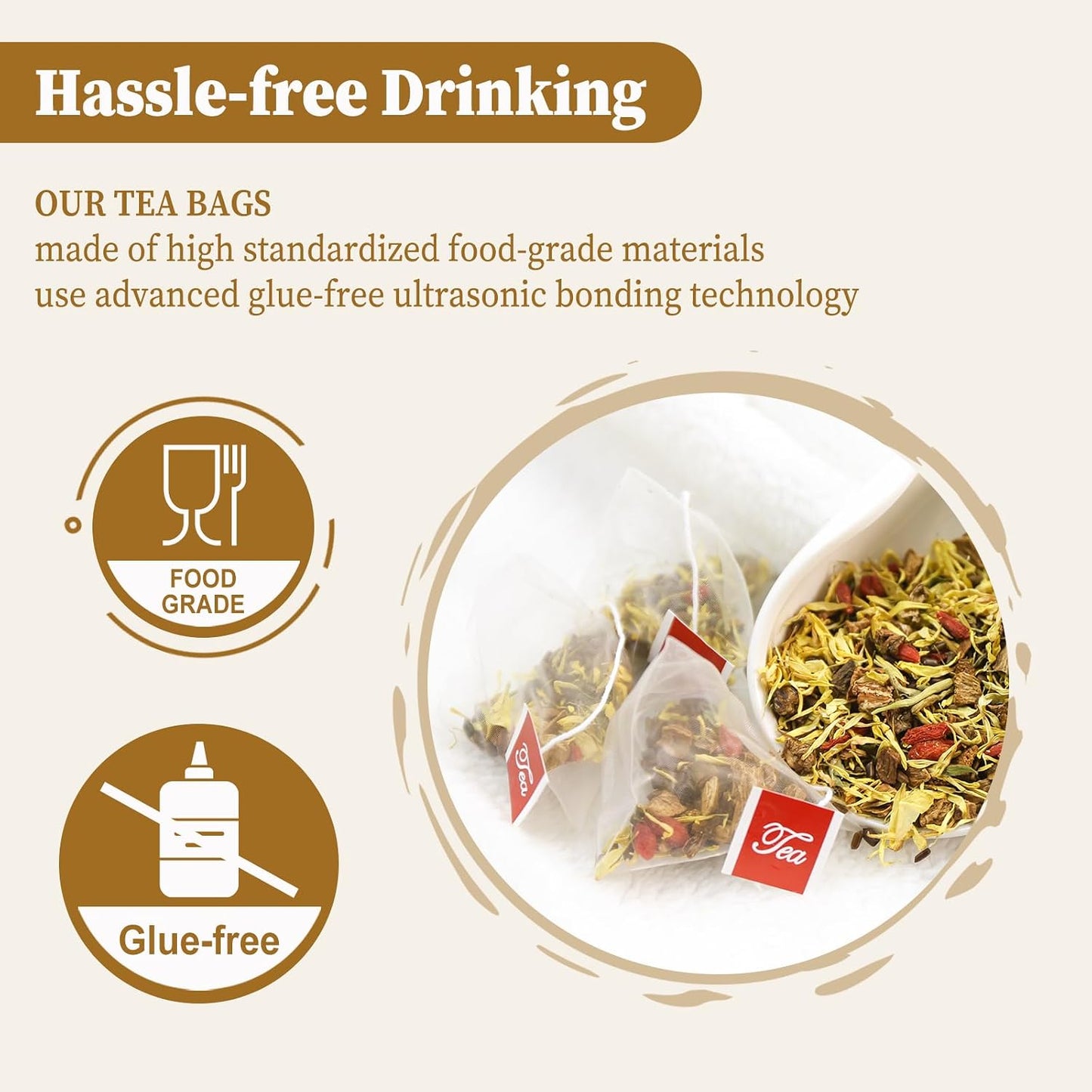FullChea - Chrysanthemum Cassia Seed Tea, 30 Count, Herbal Blend Tea | Herbal blend with burdock root, goji berries, osmanthus and honeysuckle for a balanced daily tea routine