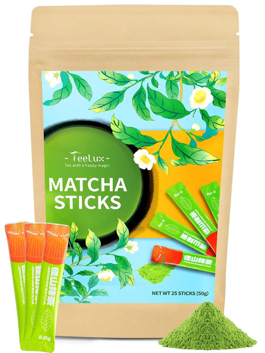 TeeLux Matcha Powder, Culinary Grade Matcha Single Serve Packets, 25 Count