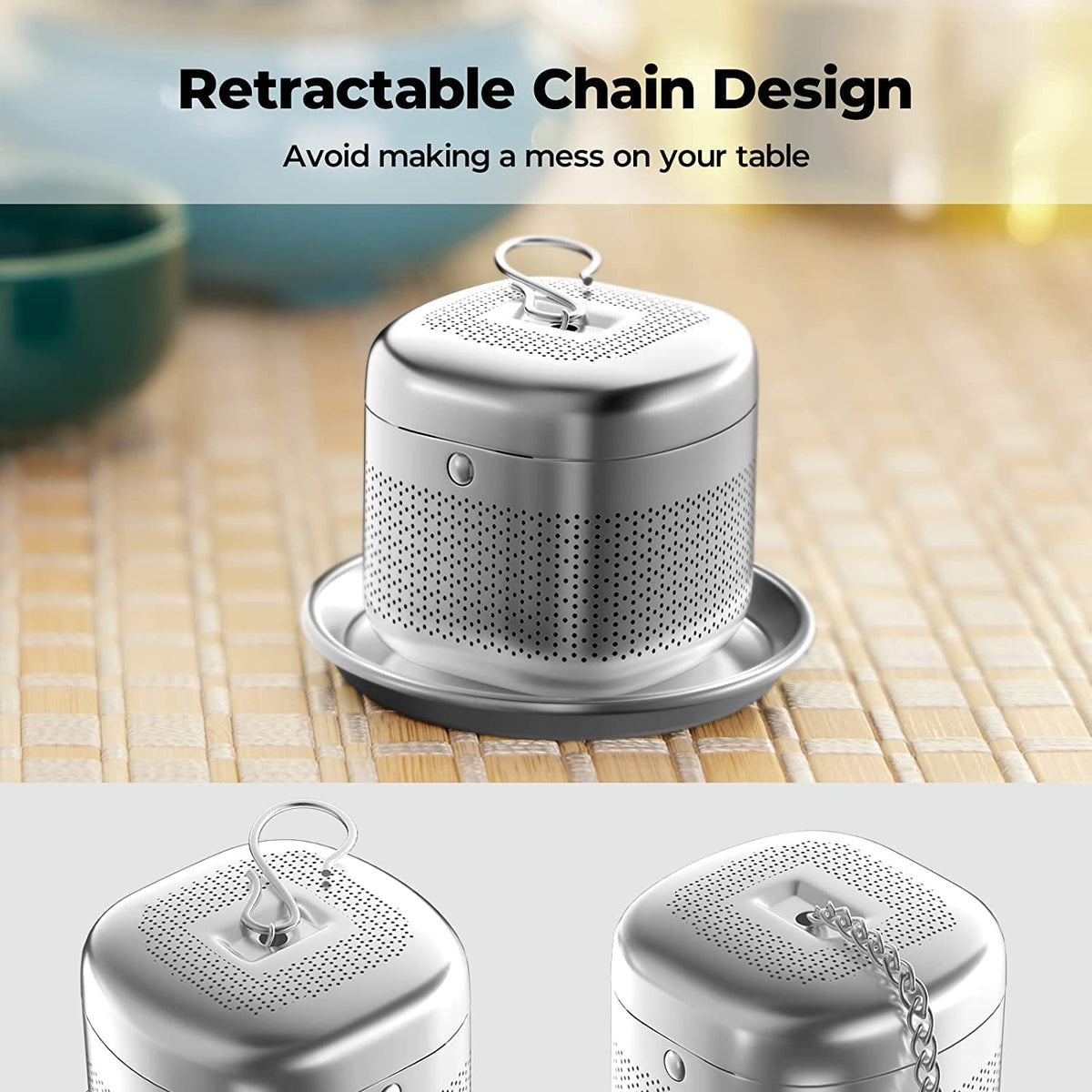 Reinmoson 2 Pack 304 Stainless Steel Tea Infuser for Loose Leaf Tea