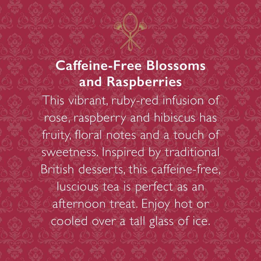 The Republic of Tea Downton Abbey English Rose Herbal Tea, 36 Count | Caffeine Free. Suitable for day or evening sipping. Bright and tart with soft floral notes. Gluten Free and Carb Free.