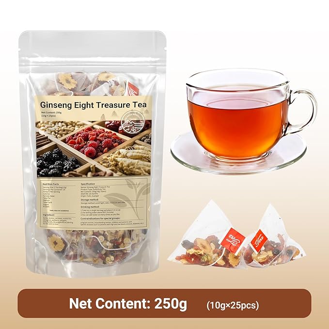 Bnwuam Eight Treasures Herbal Tea – Traditional Chinese Herbal Tea for Daily Immune Support, Energy & Relaxation (Caffeine-Free Wellness Drink)