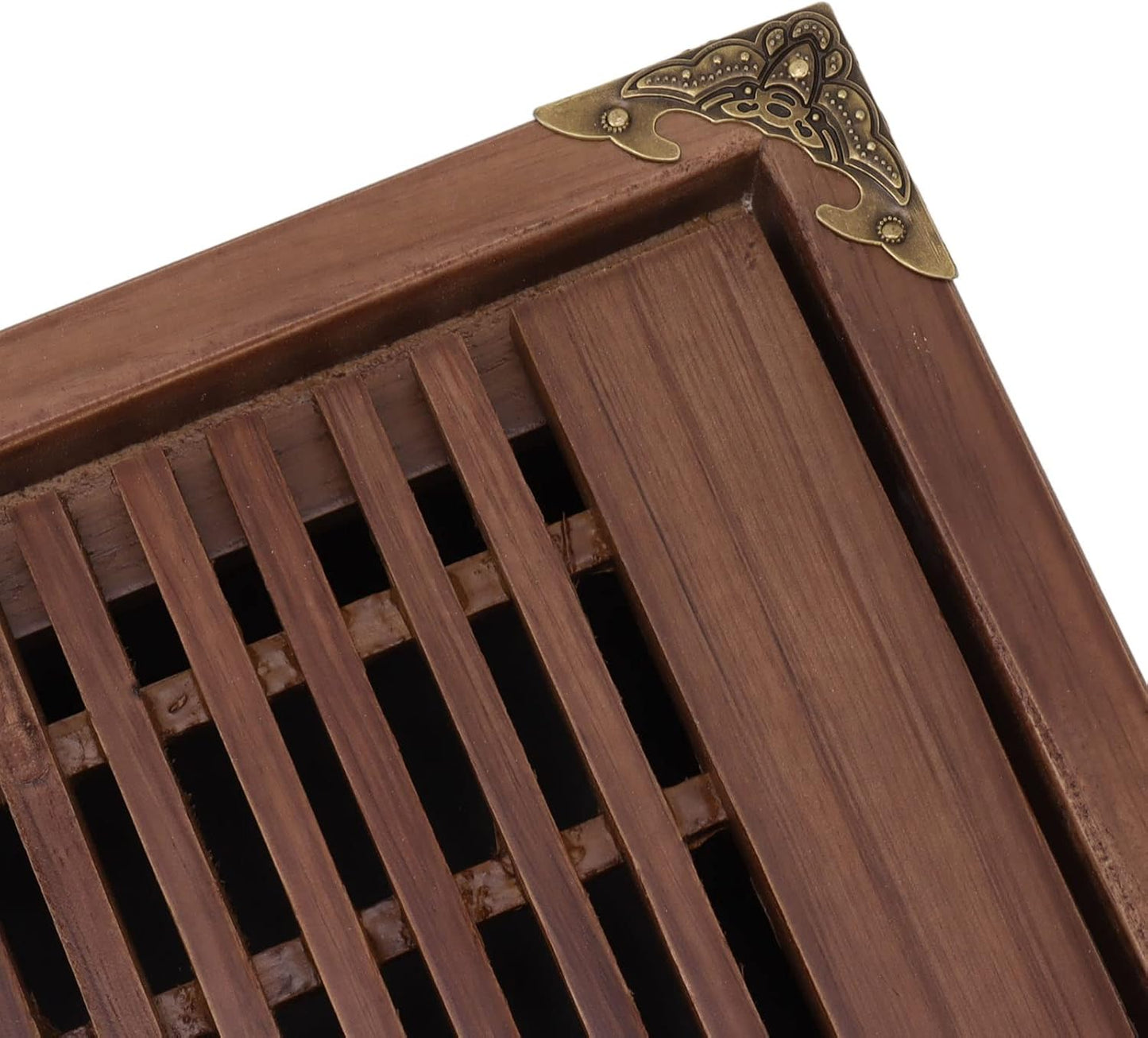 Kungfu Tea Tray Chinese Gongfu Tea Tray Drainage Water Storage Wood Tea Table with Drain Pipe (Light )