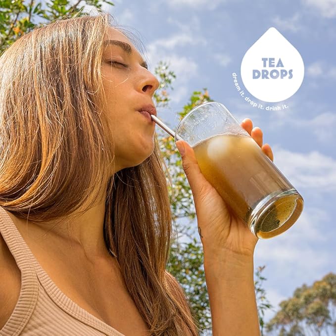 Tea Drops Rose Earl Grey Tea With Organic Rose Petals | Organic Bagless Loose Leaf | Prebiotic, Nutrient Rich Caffeinated | Iced or Hot | 2 Pack - 20 Drops Total