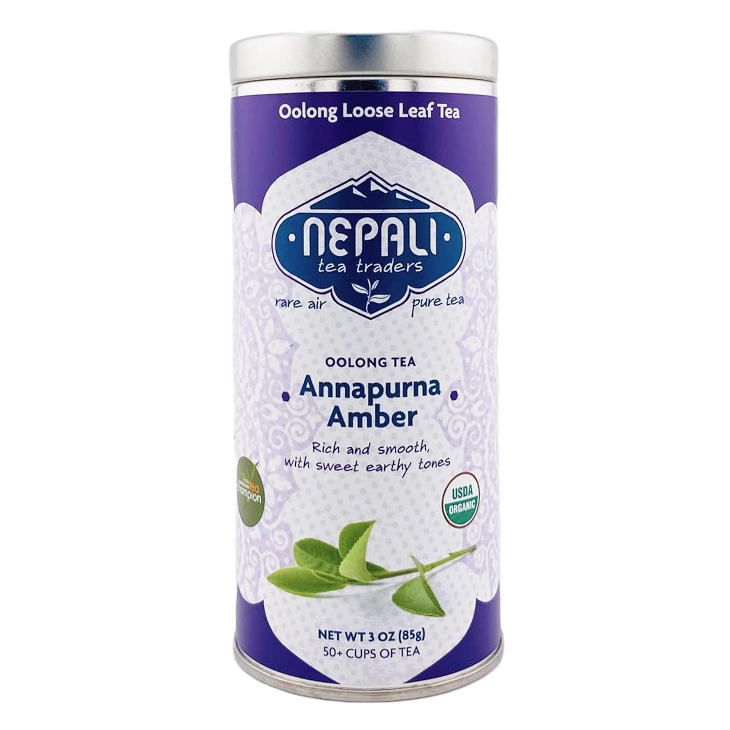 Nepali Tea Traders Annapurna Amber Oolong – Loose Leaf Oolong Tea with Caramel, Malt & Marmalade Notes | Darjeeling-Style from Nepal | High-Altitude Organic Tea | 3 oz Tin
