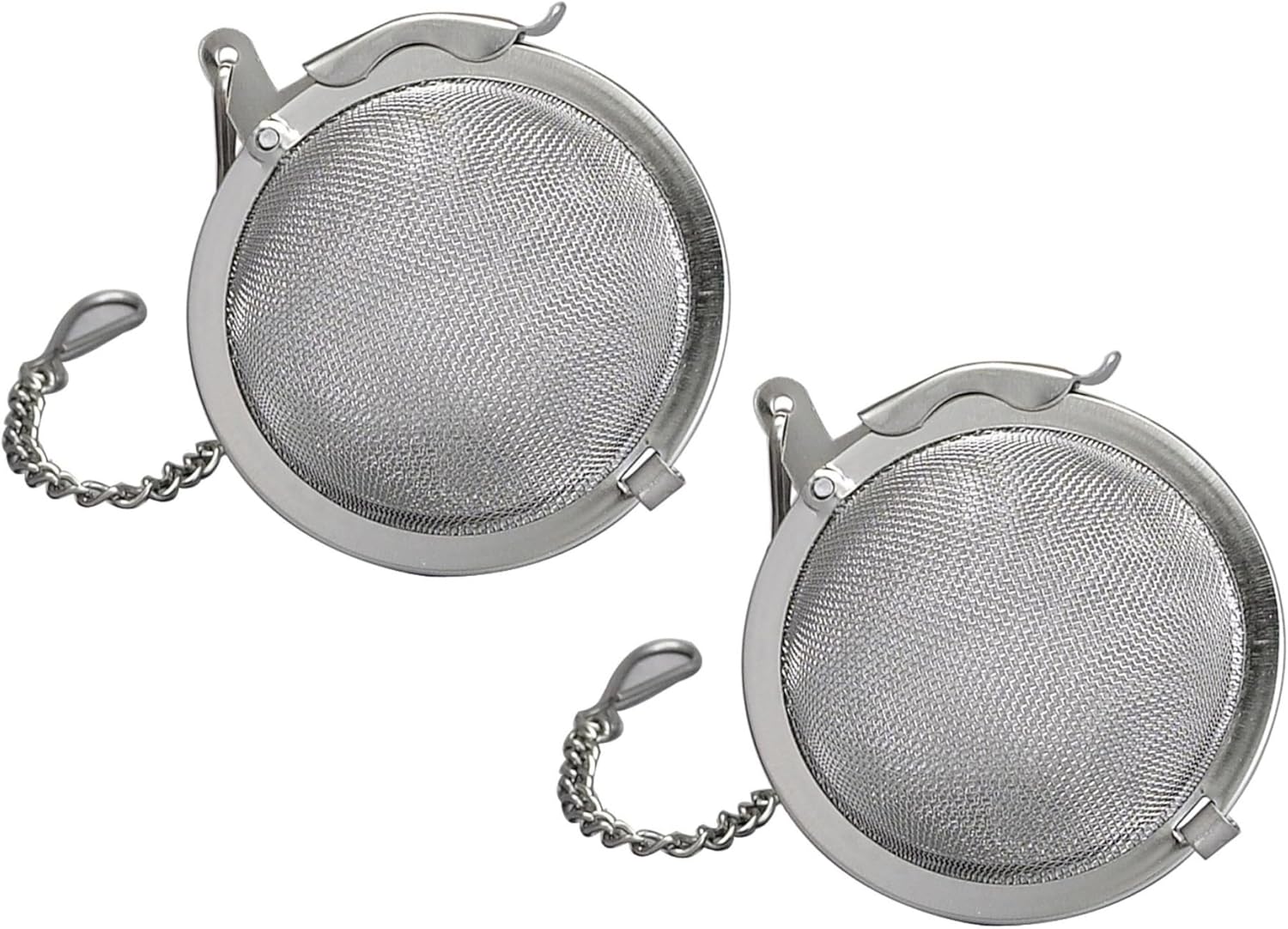 HIC Kitchen Mesh Ball Tea Infusers, 18/8 Stainless Steel Mesh For Loose Leaf Tea and Mulling Spices, Set of 2, 2-Inch