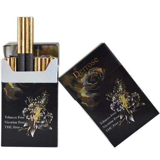 Derrose Herbal tea stick, made from natural and pure herbs, made from tea leaves, chrysanthemum, rose, mint and honey,brewed for drinking or lit for suction, 2 packs -40 sticks
