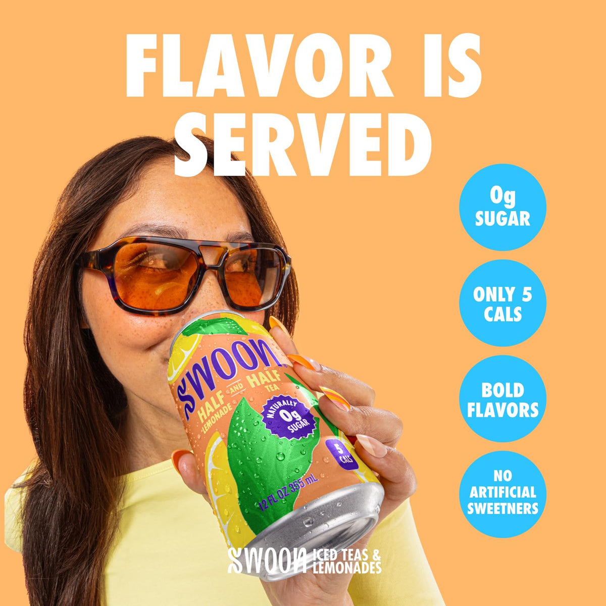 Swoon Half Unsweetened Iced Tea & Half Lemonade - Low Carb, Gluten Free, Keto & Paleo-Friendly - Natural Lemon Juice