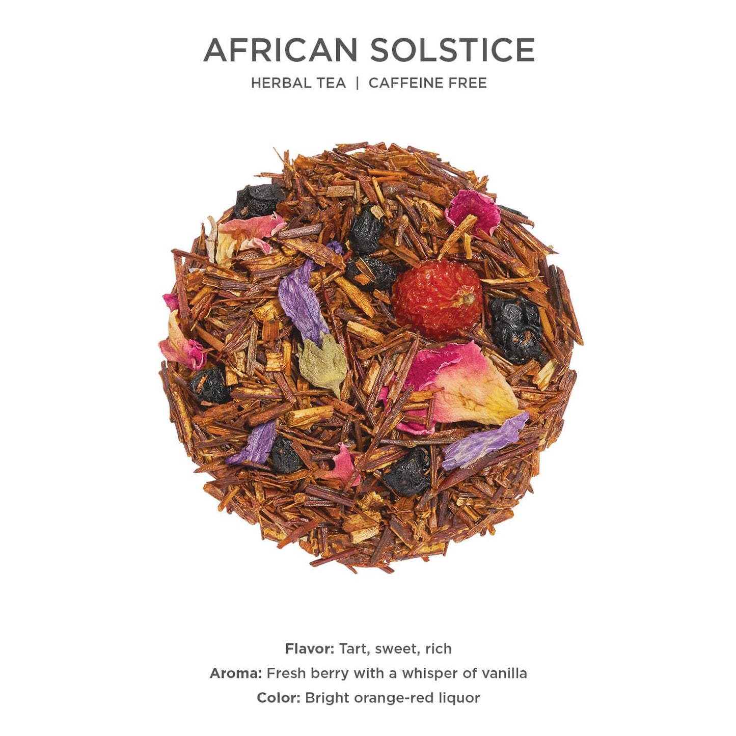 Tea Forte African Solstice Premium Caffeine-Free Herbal Tea Blend Event Box, Bulk Pack 40 Count, 10 per tray Individually Wrapped Handcrafted Pyramid Infusers