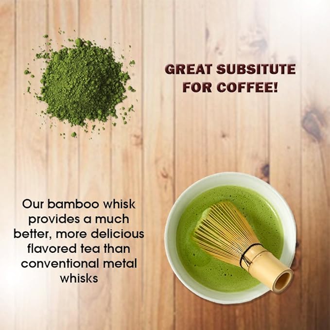 BambooWorx Matcha Whisk Set - (Chasen), Traditional Scoop (Chashaku), Tea Spoon. The Perfect Sets to Prepare a Traditional Cup of Japanese Tea