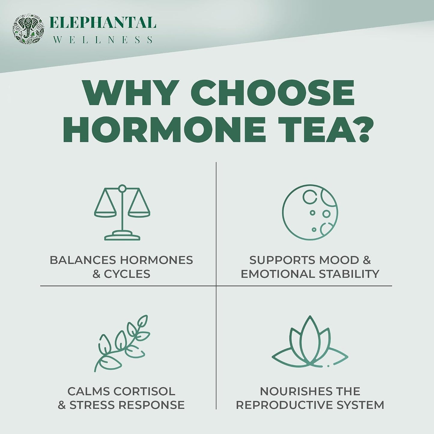 Hormone Support Herbal Tea for Women – Ashwagandha, Vitex, Dong Quai, Shatavari &amp; Raspberry Leaf – Supports Balance, Calm &amp; Daily Wellness – Caffeine-Free, Non-GMO Loose Leaf Tea, 4oz (40 Servings)