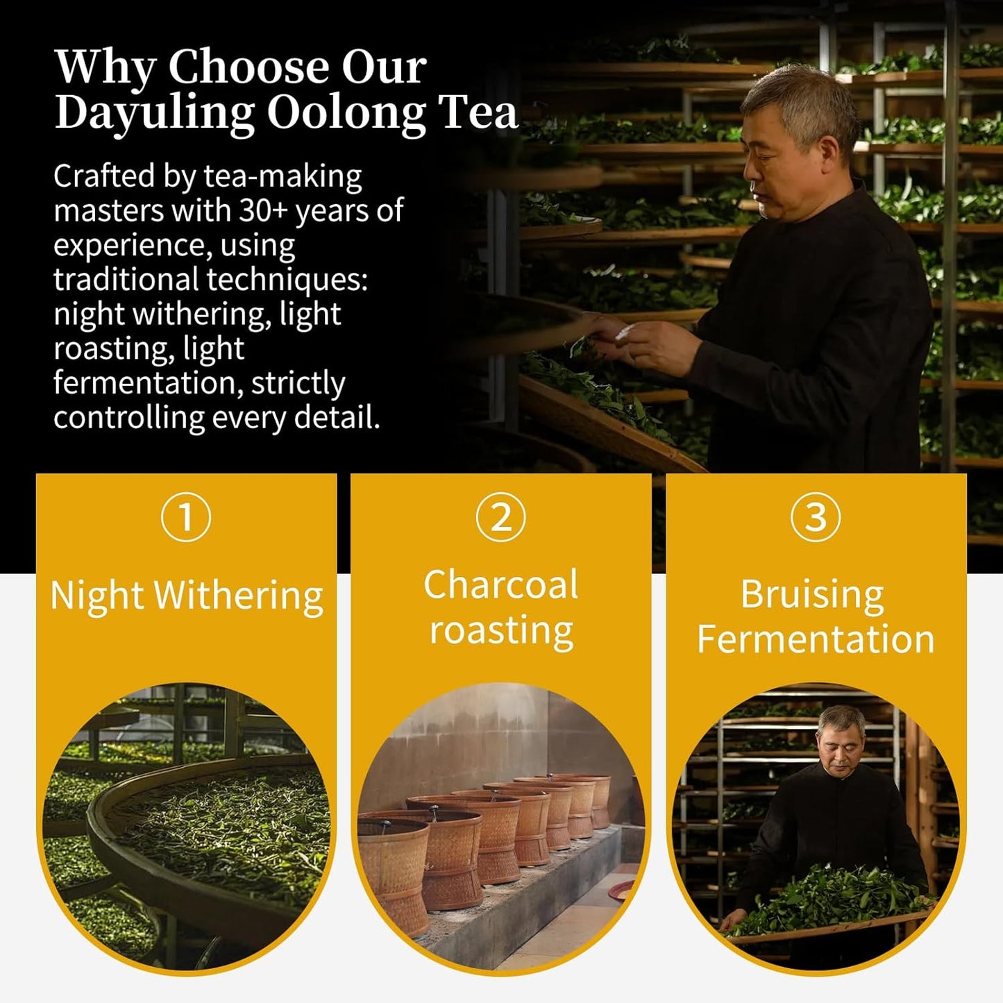 CHADUO Dayuling Oolong Tea Loose Leaf Taiwan High Mountain Oolong Tea Natural Orchid Aroma Taiwan Tea Da Yu Ling Gaoshan Ulong 5.29oz/150g 大禹岭 台湾茶 高山茶 台湾高山茶