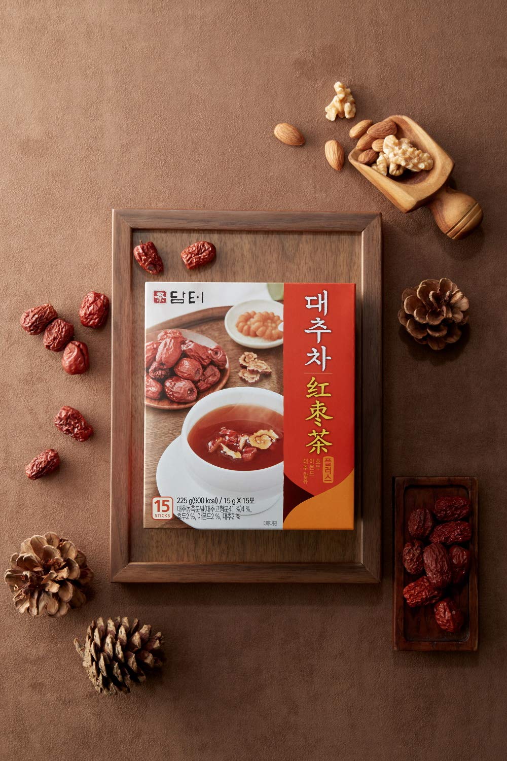 Damtuh Jujube (Red Date) Tea, Korean herbal Powder Mix, 15 Count