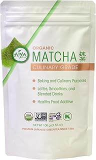 Aiya Certified USDA Organic Culinary Grade Matcha Green Tea Powder - Ideal for Baking, Lattes, Smoothies - Gluten-Free & Non-GMO - 100g Bag (3.52 oz)