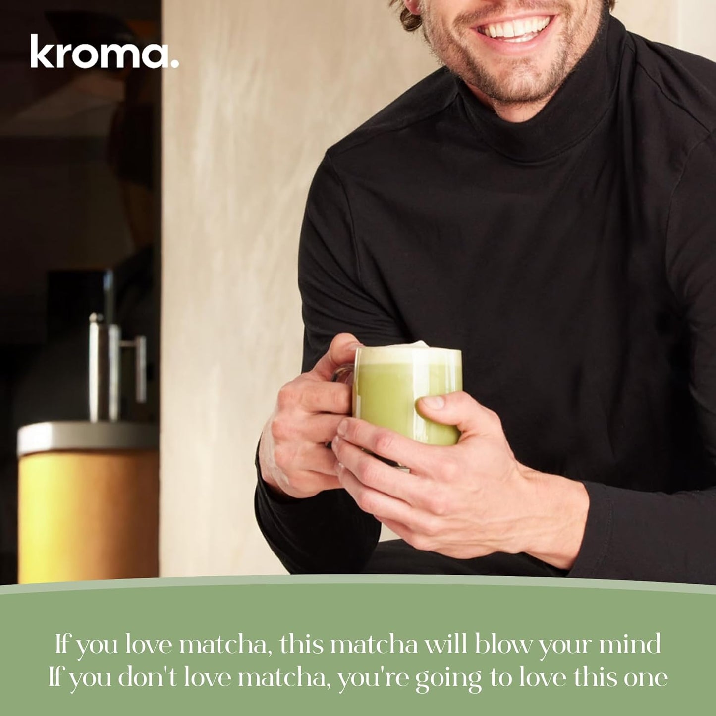 Kroma Beauty Matcha Latte Powder 17.75oz, 503g, 60 Servings – Ceremonial Grade Japanese Matcha Green Tea with Collagen, Ginger, Turmeric & Adaptogenic Mushrooms for Daily Wellness & Rituals