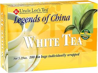 Uncle Lee’s Premium White Tea, Lightly Caffeinated, 100 Count – Antioxidant-Rich Bai Mu Dan in Individually Wrapped Tea Bags, 5.29 Oz