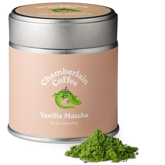 Chamberlain Coffee Vanilla Matcha Ceremonial Grade Green Tea Powder - Antioxidant Rich, L Theanine, Calm Energy, Signature Vegan Matcha Powder - Premium First Harvest Japanese Green Tea - 30g