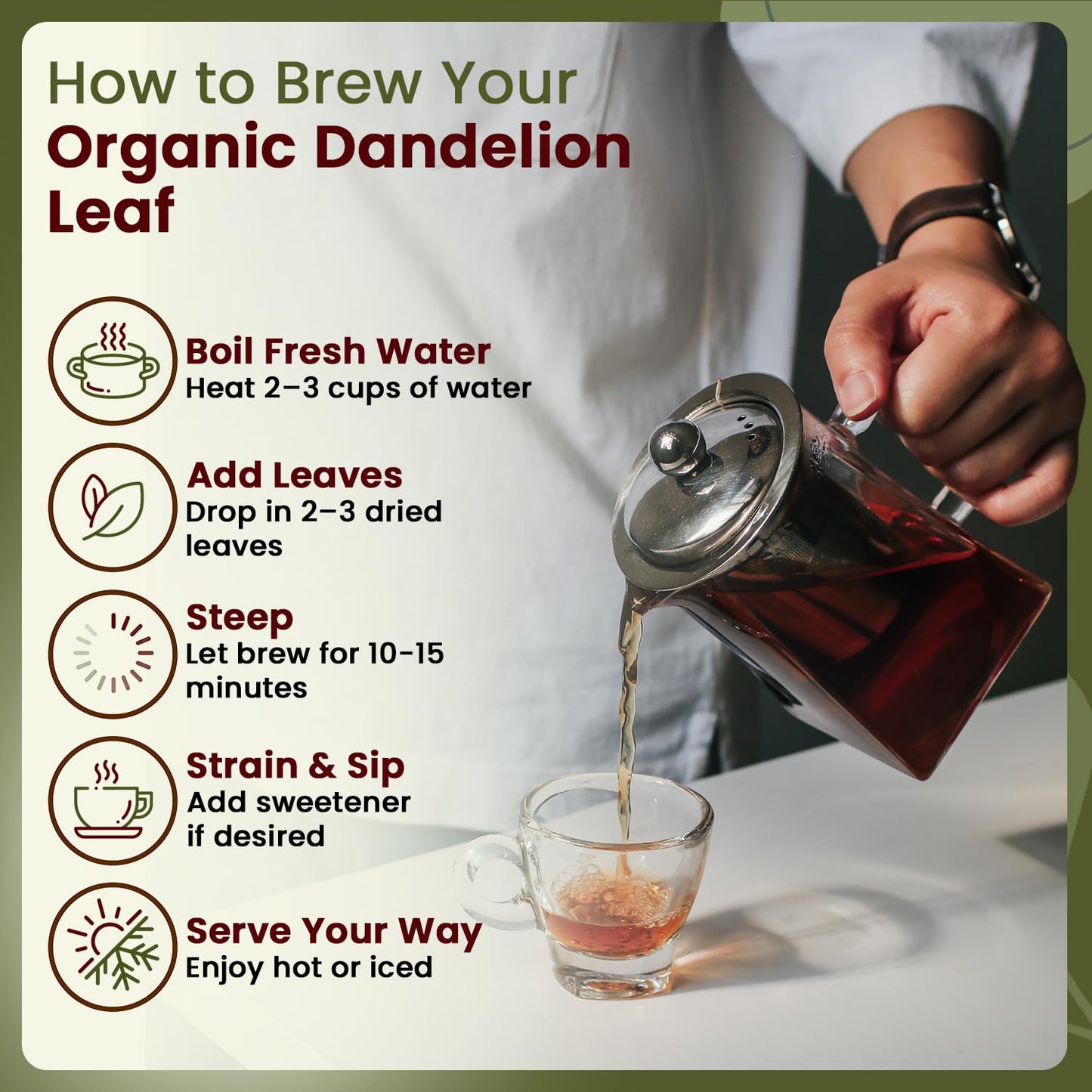 Organic Way Dandelion Leaf Cut &amp; Sifted - Herbal Tea (4 Oz) | Taraxacum Officinale, European Wild-Harvest - USDA Organic and Kosher Certified; Non-GMO &amp; gluten-free 100% Raw from Albania