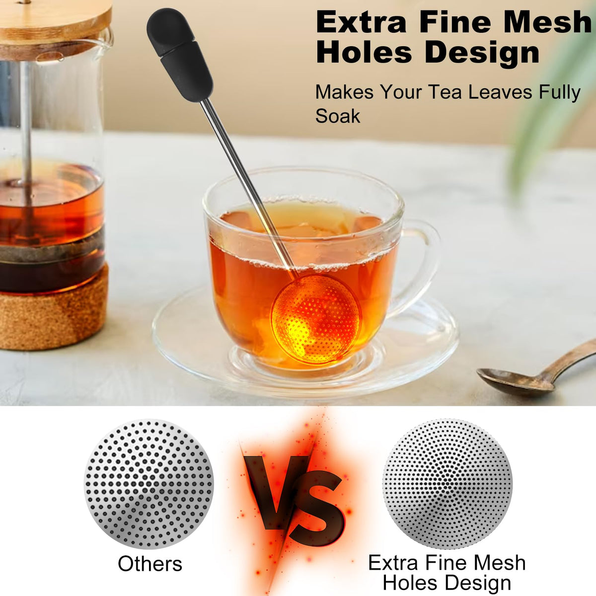 Numola Long Handle Twisting Tea Ball Stainless Steel, 2Pcs