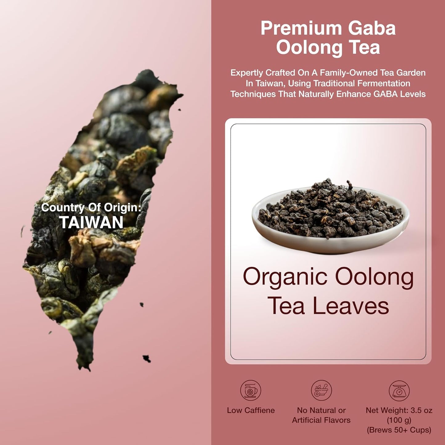 GABA Gold - Organic Oolong Super Tea, Loose Leaf - 100% Natural Grown and Processed - 3.5 ounces