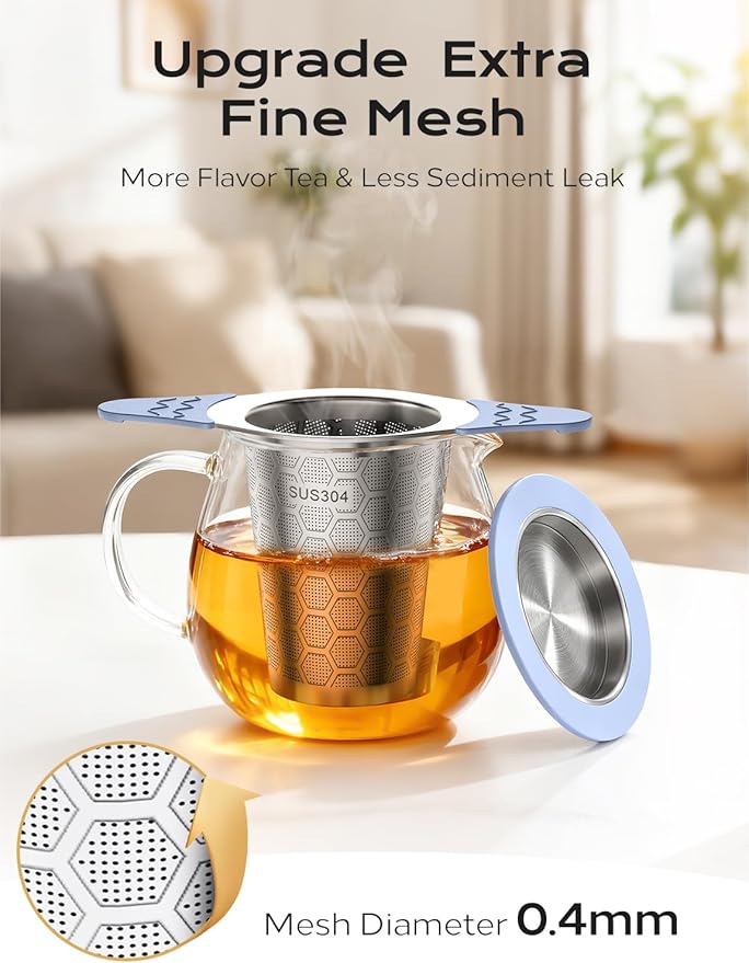 Tea Infuser for Loose Leaf Tea,Stainless Steel Tea Infuser with Heat Proof Silicone Handles