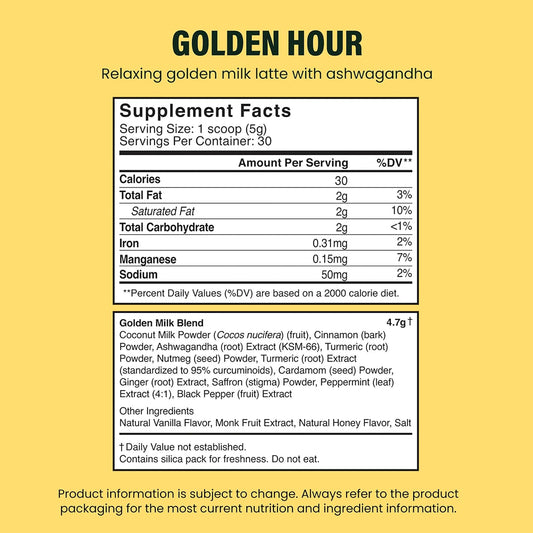 Live It Up Golden Hour: Relaxing Golden Milk Latte Powder with Saffron