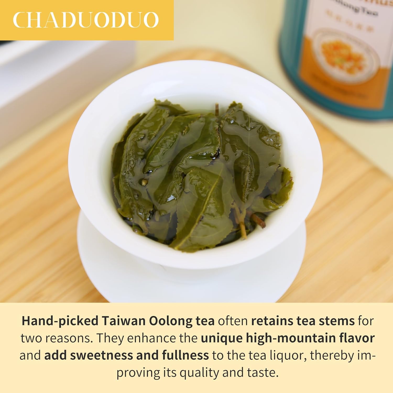 CHADUO Osmanthus Oolong Tea taiwan oolong tea Loose Leaf Premium Taiwan High Mountain Oolong Tea 5.3oz Natural Osmanthus Fragrance Sweet Taste 中国茶 烏龍茶 台湾茶 桂花乌龙茶
