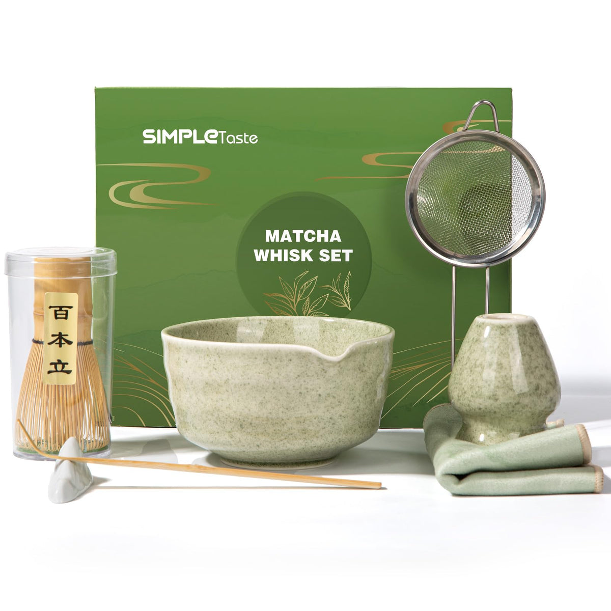 SIMPLETaste Matcha Whisk Set for Macha Lovers (Green)