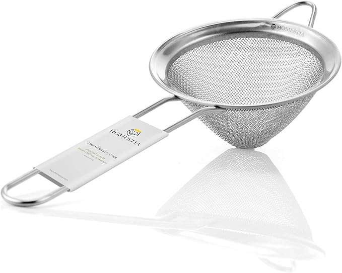 Homestia 3.3" Fine Mesh Strainer for Kitchen, 304 Stainless Steel Cocktail Sieve Sifters For Food, Liquid Drink Strainers Cup for Tea, Rice, Oil
