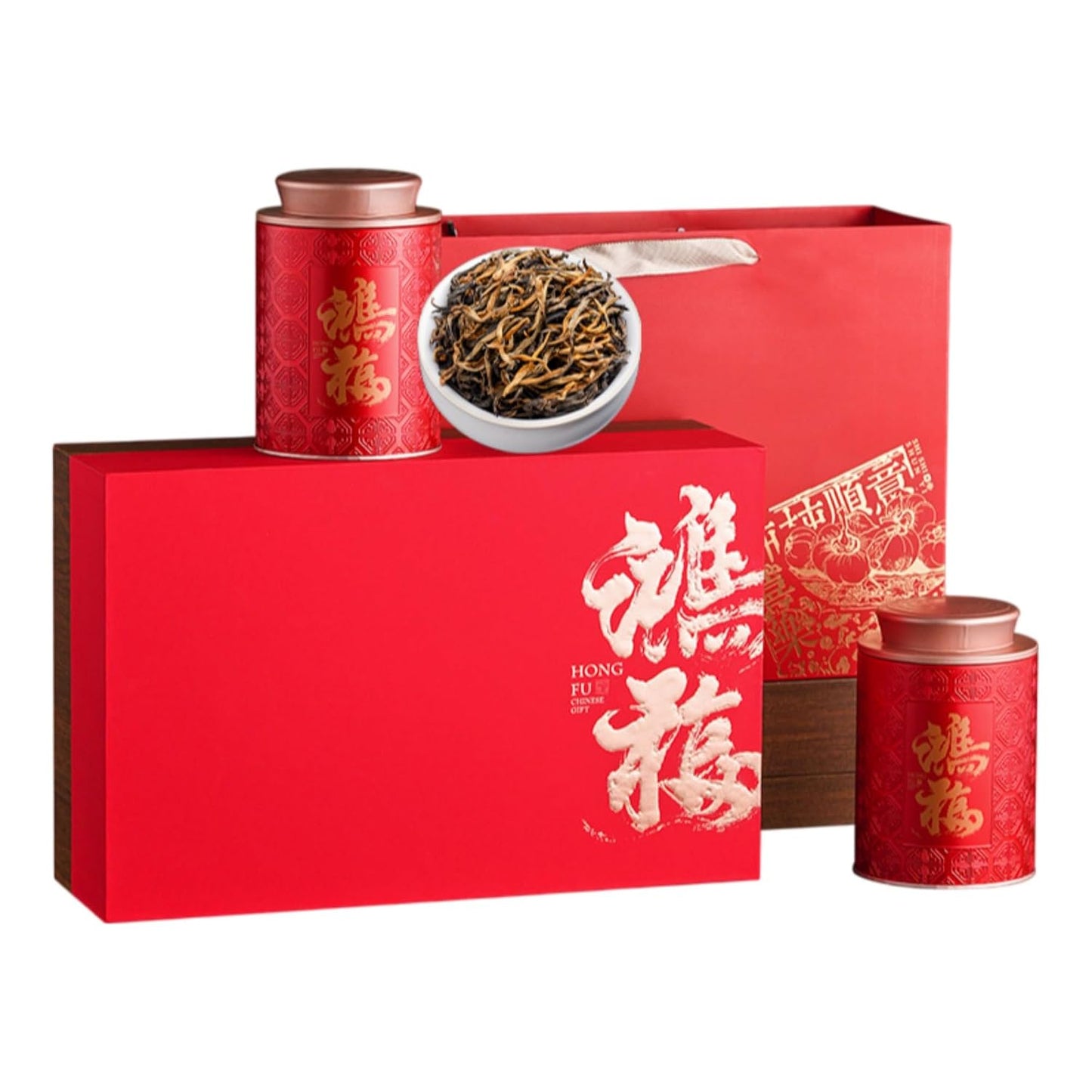Favorites Sampler Set,Loose Leaf,Tea Variety Green,Herbal,Black 红色鸿福礼盒云南滇红1件共250g Favorites Sampler Set,Loose Leaf,Tea Variety Green,Herbal,Black
