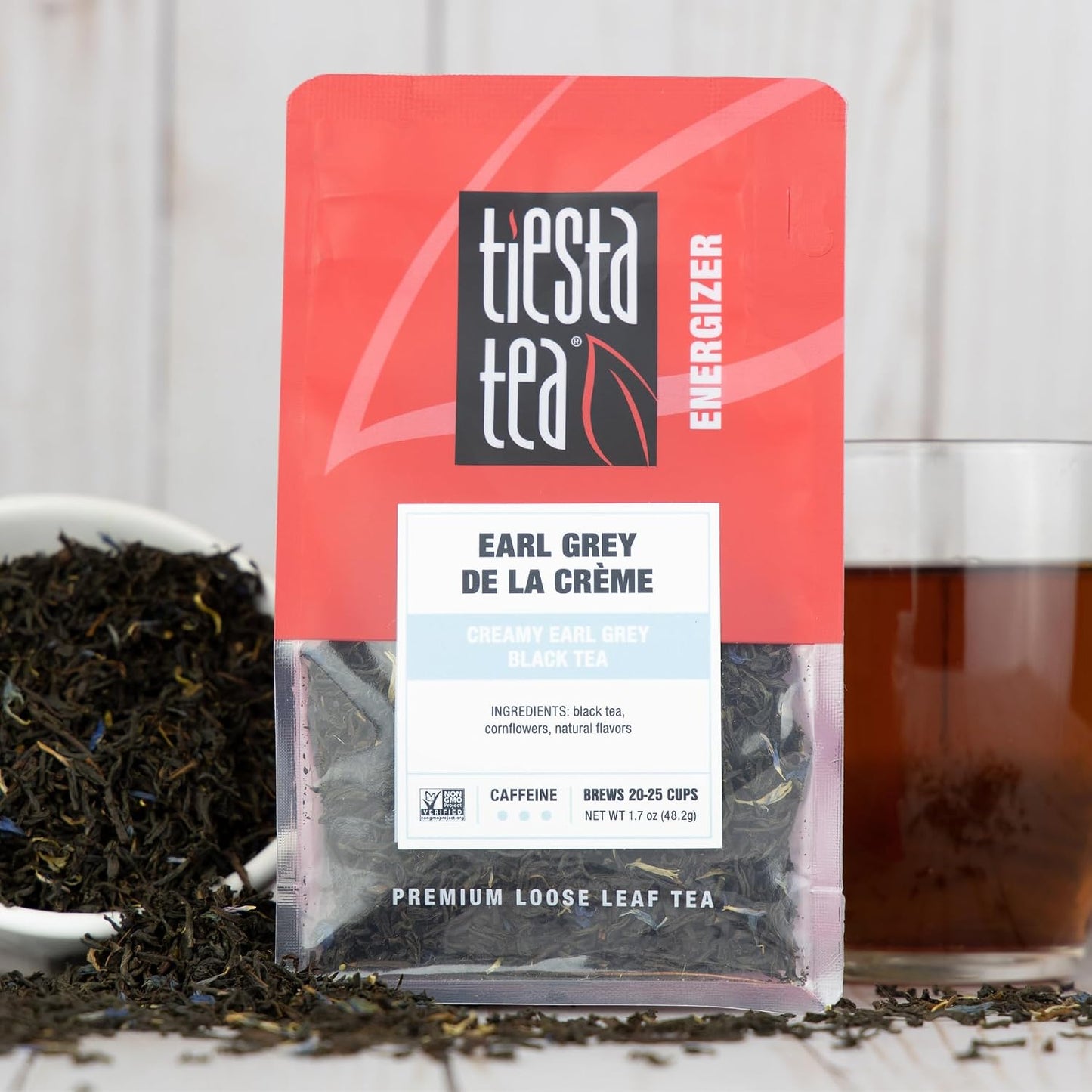 Tiesta Tea - Earl Grey de la Crème, Premium Loose Leaf Tea Blends | Caffeinated Black, Make Hot or Iced &amp; Brews Up to 25 Cups - 1.7 Ounce Resealable Pouch