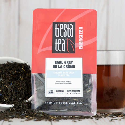 Tiesta Tea - Earl Grey de la Crème, Premium Loose Leaf Tea Blends | Caffeinated Black, Make Hot or Iced &amp; Brews Up to 25 Cups - 1.7 Ounce Resealable Pouch
