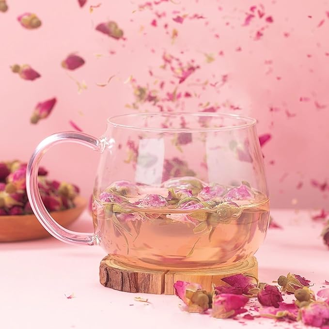 Rose Tea– Dried Rose Buds, Mini Rosa Te, 20 Tea Bags (70g / 2.47oz), rose petals edible, Sweet and Floral Aroma, No Added Sugar, Edible Flowers for Cocktails, Healthy Creative Drinks, Cake Decorating, Dessert or Crafts, Improve Mood, Digestion & Skin