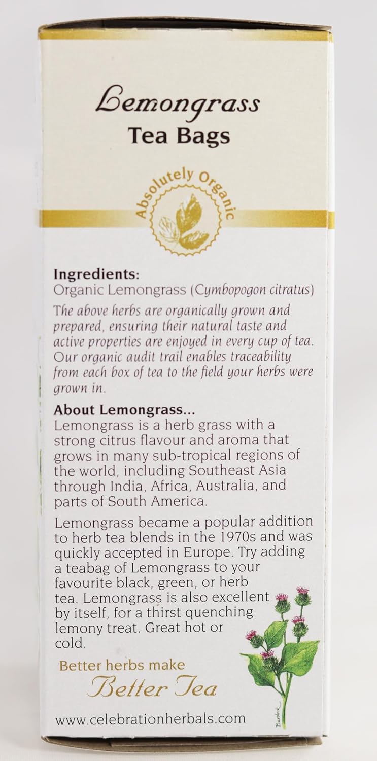 CELEBRATION HERBALS Lemongrass Tea Organic 24 Bag, 32Gm
