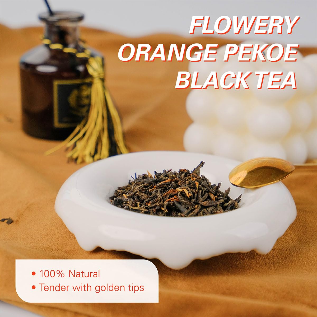 WT WEETEE Organic Black Tea Loose Leaf, 110+ Cups, No Bitter &amp; Rich Flavor | Pure Organic FOP Black Tea with Rich Malt, Floral &amp; Fruity Notes, Premium Loose Leaf Black 228g /8oz for Hot or Iced &amp; Latte