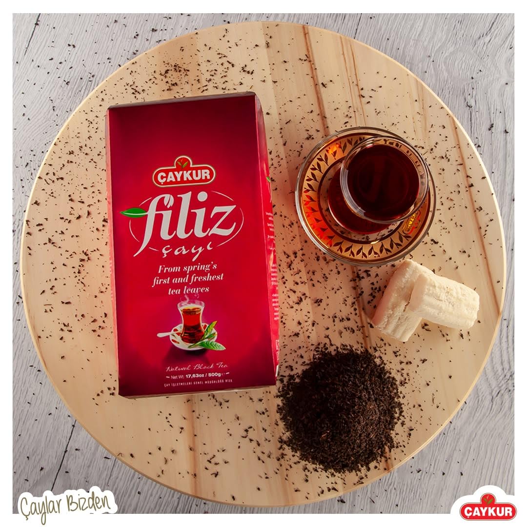 ÇAYKUR Filiz Black Tea, First Harvest Golden Tips, Loose Leaf Premium Tea, Best Flavor 500g / 17.6 Oz