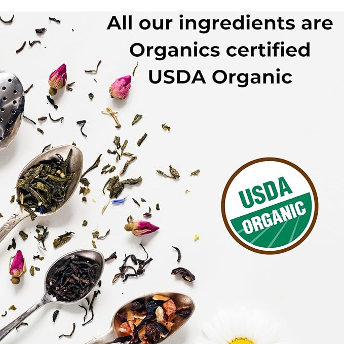 The French Touch Chamomile Tea Organic, 1.5g x 30 Pyramid Bags, 100% Certified USDA Organic, Plant based tea bags, Select Premium Tea