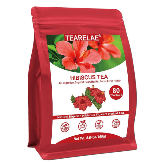 TEARELAE - Hibiscus Tea Bags, 80 Count, 100% Pure Hibiscus Flowers