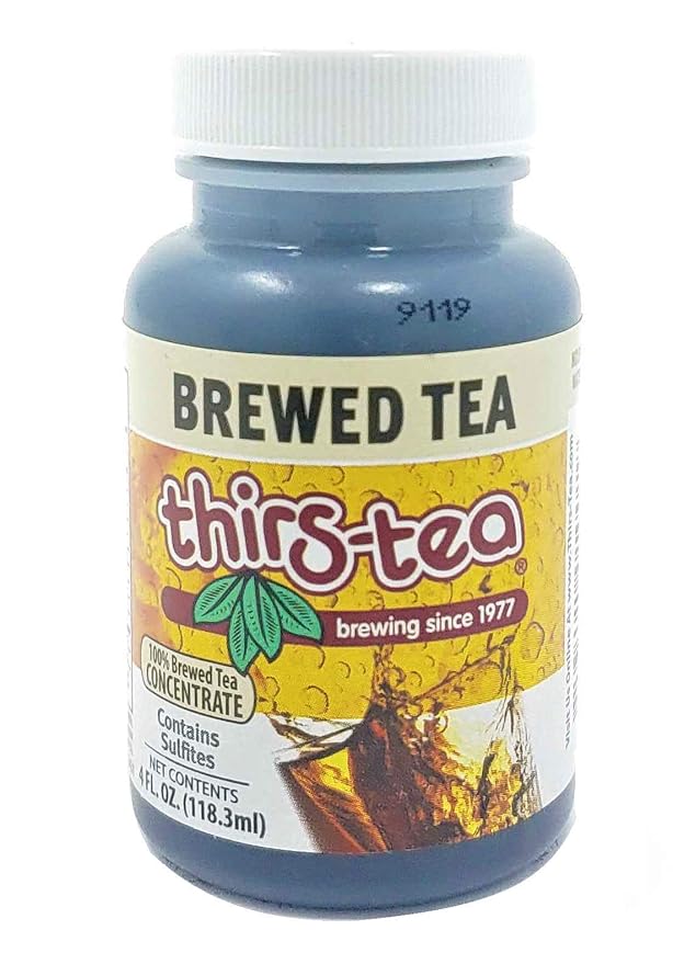 Thirs-Tea Brewed Tea, 4oz Bottle, Unsweetened, 3gal Yield, Caffeine Free