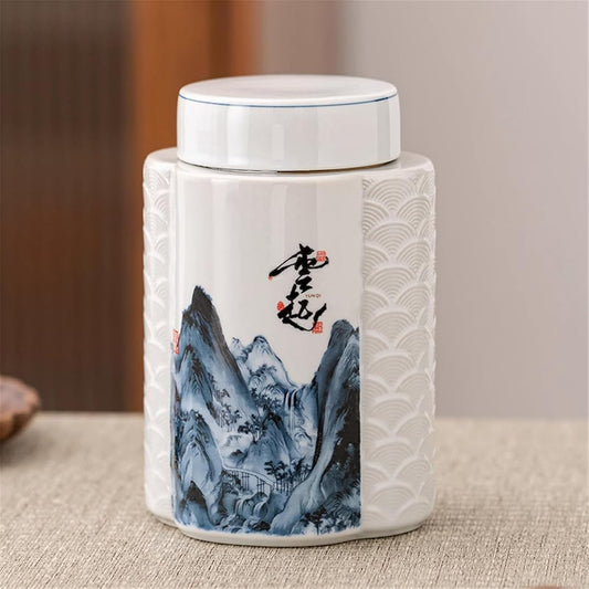 Large Ceramic Tea Canister Sealed for Black, Green & Loose Leaf Tea-style2