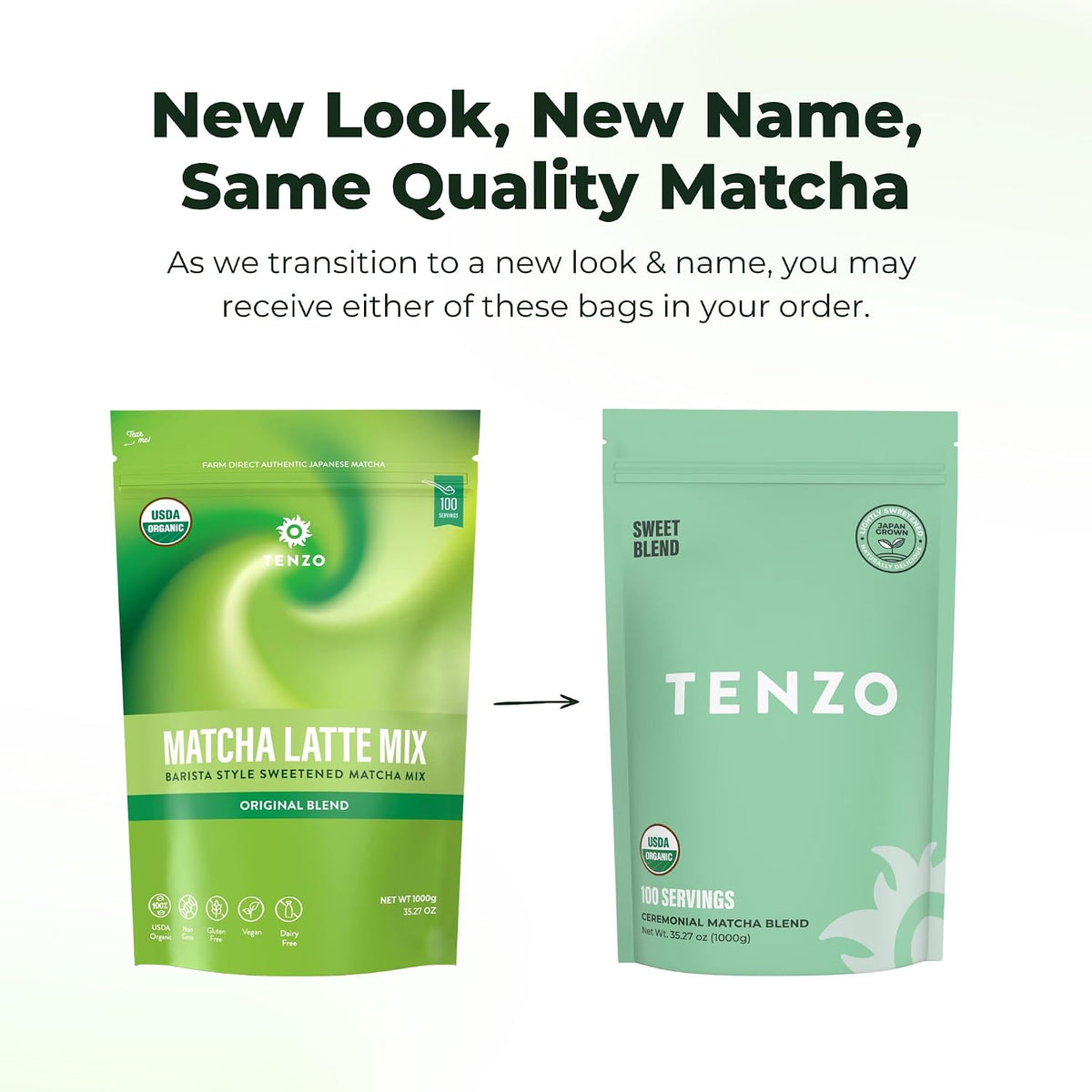 Tenzo Matcha Green Tea Powder, Organic Cafe Sweetened Matcha Latte Green Tea Powder, Ceremonial Barista Crafted Mix - Authentically Japanese - Matcha Latte Mix (35.27 Ounce)