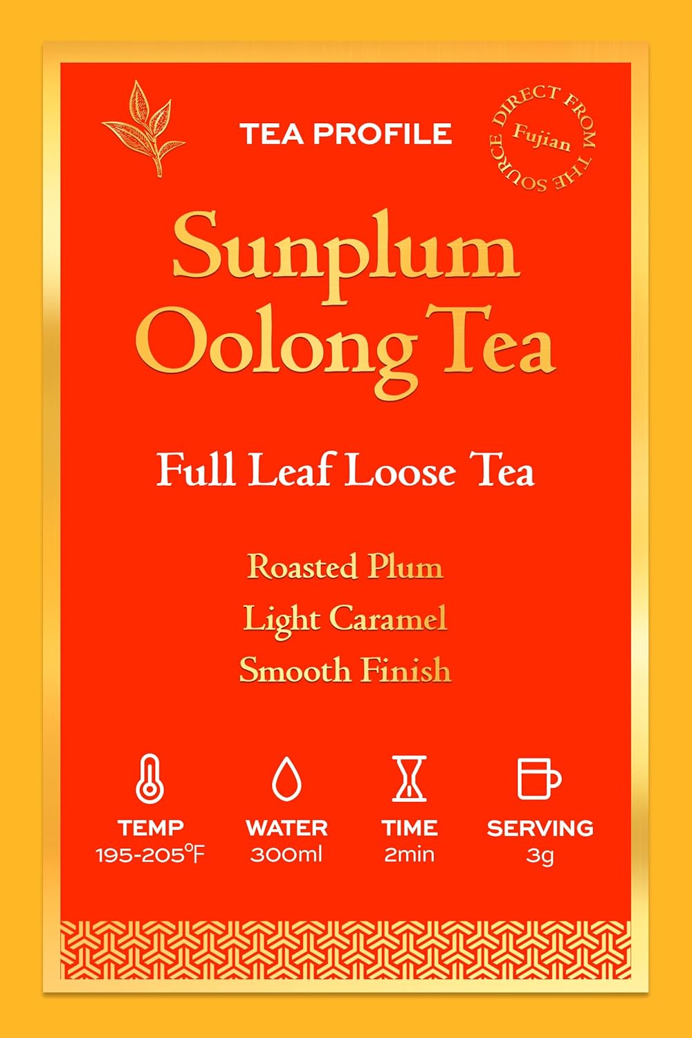 TeaRove Sunplum Oolong Tea Loose Leaf, Medium Caffeinated, 8oz/228g, Premium Chinese Oolong Tea Whole Leaves, Enjoy Hot or Iced, Light Caramel & Roasted Plum, Smooth Finish