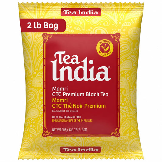 Tea India Assam Black Tea, CTC Loose Leaf, 2 lb | Premium Assam CTC loose leaf | Rich, malty, full-bodied brew | Ideal base for authentic masala chai