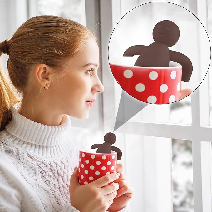 Hicarer 2 Pieces Tea Infuser for Loose Tea Cute Fine Mesh Tea Strainer Stainless Steel Tea Filter Ball Tea Diffuser Steeper for Teacups Teapots (Gray