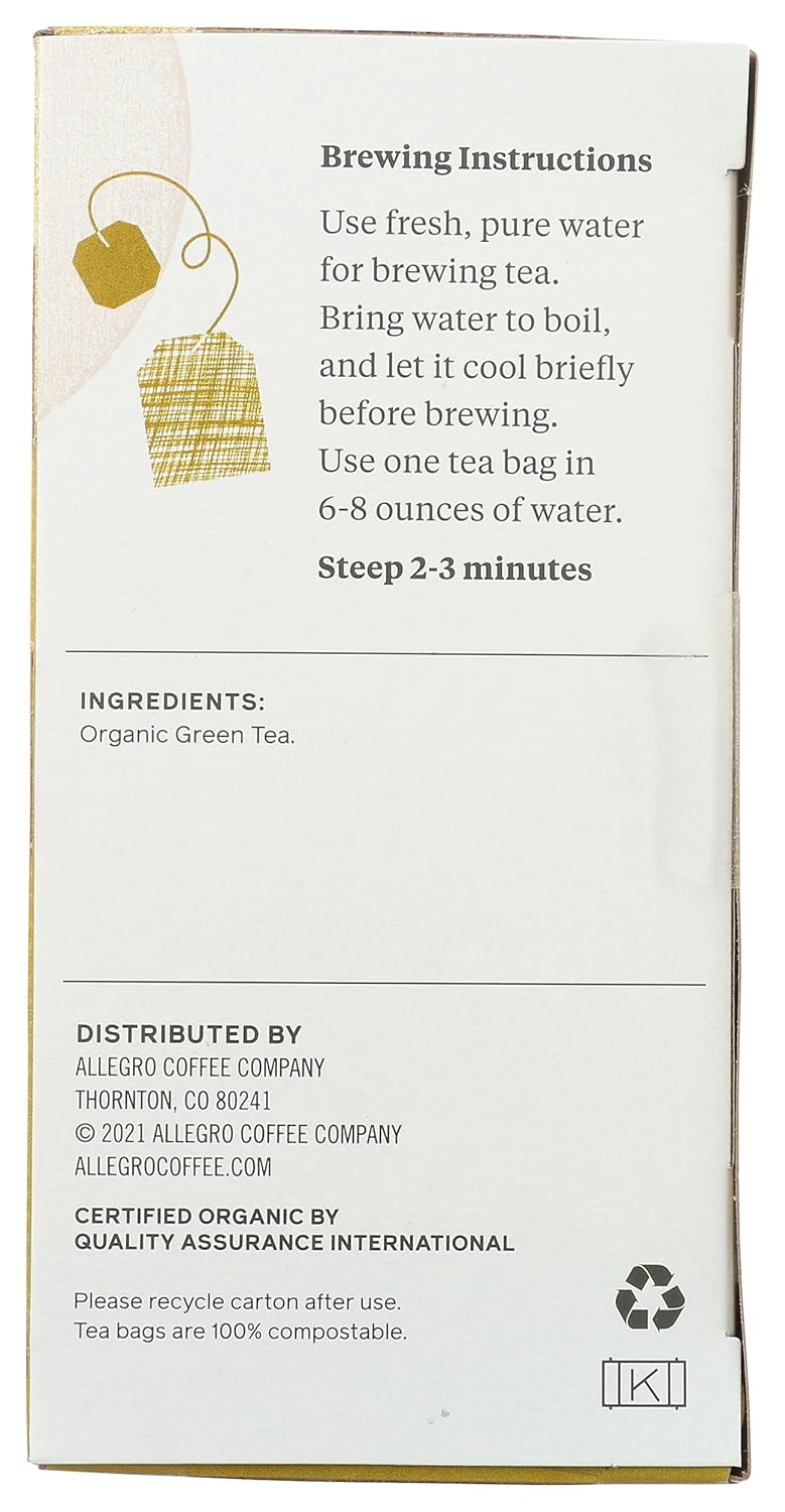 Allegro Tea, Organic Himalayan Green Tea Bags, 20 ct