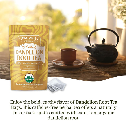 Starwest Botanicals Organic Dandelion Root Tea - Bulk Pack