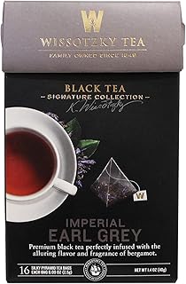 Wissotzky Signature Collection Imperial Earl Grey, (16 Silky Pyramid Tea Bags) Premium Black Tea