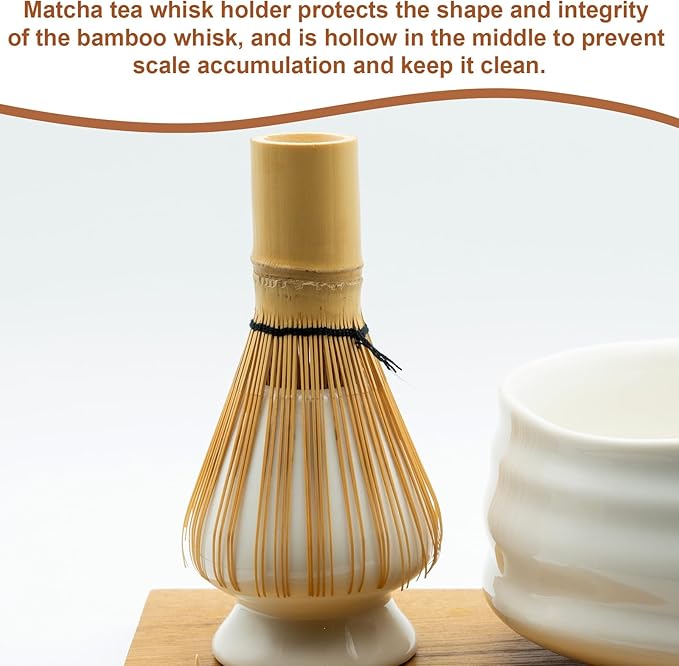 HARFINGTON Ceramic Chasen Stand 70mm Matcha Whisk Holder Teas Set Whisks Stand Traditional Matcha Tea Chasen Holder Tea Set Accessories for Tea Tasting, Cyan