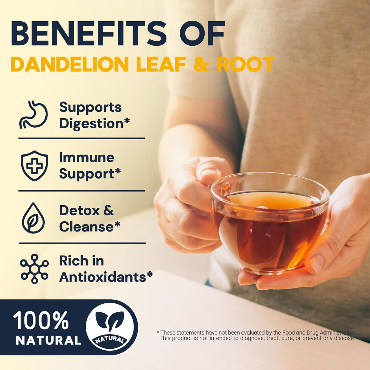 Dandelion Leaf &amp; Root Herbal Tea - Caffeine Free,120 Teabags