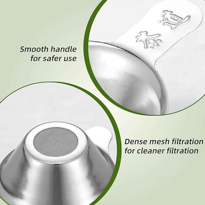 2Pcs Small Fine Mesh Tea Strainers, Stainless Steel Loose Tea Infusers Strainers 7.5/6.5 CM Inner Diameter Teas Filter for Loose Teas Silver